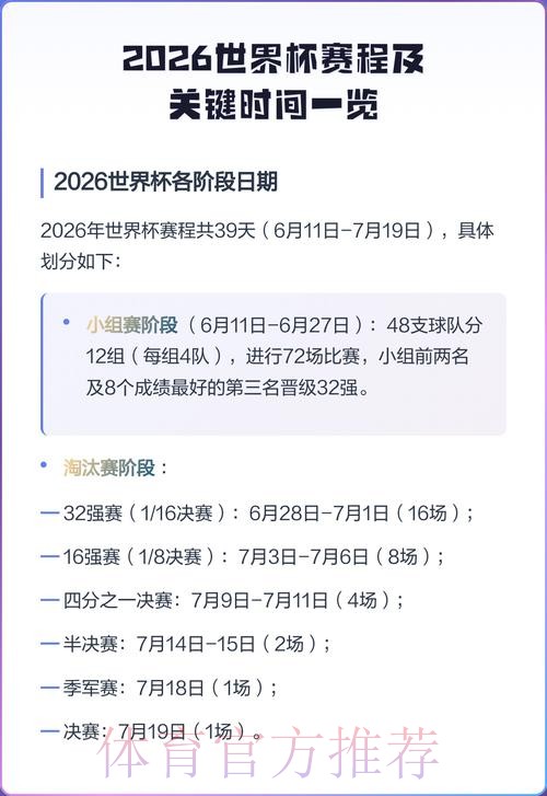 2026世界杯每日赛程一览最新时间表免费观看 2026世界杯每日赛程一览最新时间表免费观看